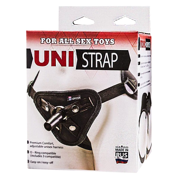 Страпон с двумя насадками UNI strap 7' Harness best of al   купить со скидкой в секс шопе  Страпоны  Трусики с насадками