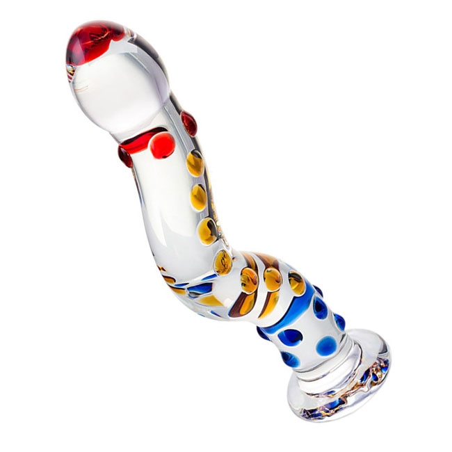 Двухсторонний фаллоимитатор Sexus Glass, синий 912190 - Sexus Glass - Анальные стимуляторы - Купить