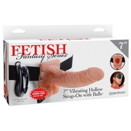 Страпон полый (фаллопротез) Pipedream 7" Vibrating Hollow Strap-On